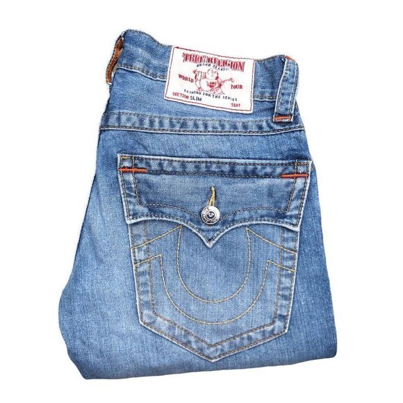 True Religion Jeans Size 29 SLIM Blue - Picture 1 of 7